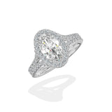 Split Shank Hidden Halo Engagement Ring