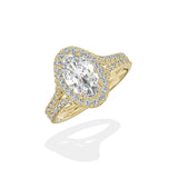 Split Shank Hidden Halo Engagement Ring