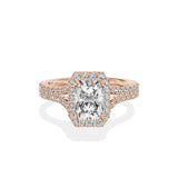 Split Shank Hidden Halo Engagement Ring