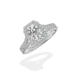 Split Shank Hidden Halo Engagement Ring