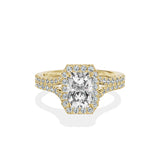 Split Shank Hidden Halo Engagement Ring