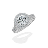 Split Shank Hidden Halo Engagement Ring