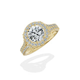Split Shank Hidden Halo Engagement Ring