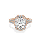 Split Shank Hidden Halo Engagement Ring