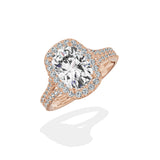 Split Shank Hidden Halo Engagement Ring