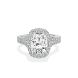 Split Shank Hidden Halo Engagement Ring