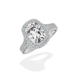 Split Shank Hidden Halo Engagement Ring