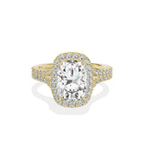 Split Shank Hidden Halo Engagement Ring