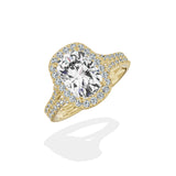 Split Shank Hidden Halo Engagement Ring