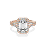 Split Shank Hidden Halo Engagement Ring