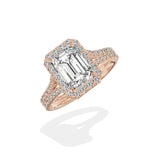 Split Shank Hidden Halo Engagement Ring