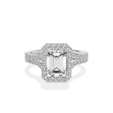 Split Shank Hidden Halo Engagement Ring