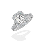Split Shank Hidden Halo Engagement Ring