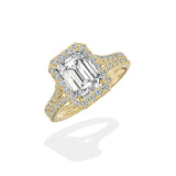 Split Shank Hidden Halo Engagement Ring