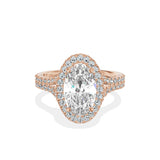 Split Shank Hidden Halo Engagement Ring