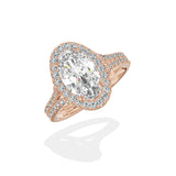 Split Shank Hidden Halo Engagement Ring
