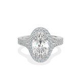 Split Shank Hidden Halo Engagement Ring