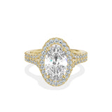 Split Shank Hidden Halo Engagement Ring