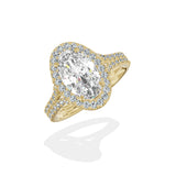 Split Shank Hidden Halo Engagement Ring