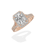 Split Shank Hidden Halo Engagement Ring