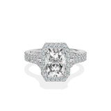 Split Shank Hidden Halo Engagement Ring