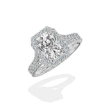 Split Shank Hidden Halo Engagement Ring