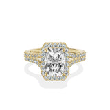 Split Shank Hidden Halo Engagement Ring