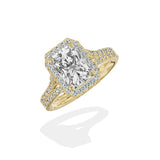 Split Shank Hidden Halo Engagement Ring