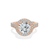 Split Shank Hidden Halo Engagement Ring