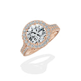 Split Shank Hidden Halo Engagement Ring