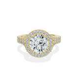 Split Shank Hidden Halo Engagement Ring