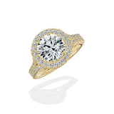 Split Shank Hidden Halo Engagement Ring