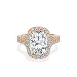 Split Shank Hidden Halo Engagement Ring