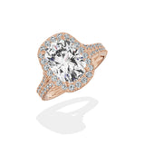 Split Shank Hidden Halo Engagement Ring