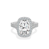 Split Shank Hidden Halo Engagement Ring