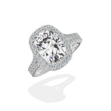 Split Shank Hidden Halo Engagement Ring