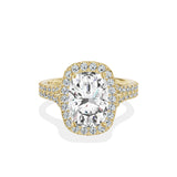 Split Shank Hidden Halo Engagement Ring