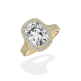 Split Shank Hidden Halo Engagement Ring