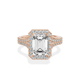 Split Shank Hidden Halo Engagement Ring