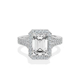 Split Shank Hidden Halo Engagement Ring