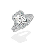 Split Shank Hidden Halo Engagement Ring