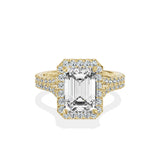 Split Shank Hidden Halo Engagement Ring