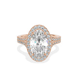 Split Shank Hidden Halo Engagement Ring