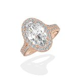 Split Shank Hidden Halo Engagement Ring