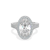 Split Shank Hidden Halo Engagement Ring