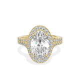 Split Shank Hidden Halo Engagement Ring