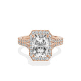 Split Shank Hidden Halo Engagement Ring