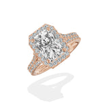 Split Shank Hidden Halo Engagement Ring