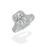 Split Shank Hidden Halo Engagement Ring