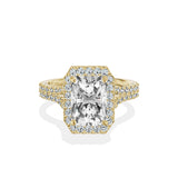 Split Shank Hidden Halo Engagement Ring